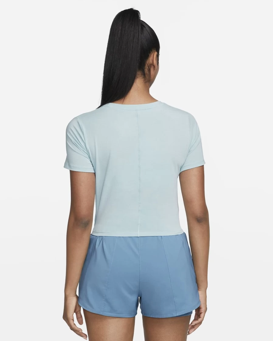 Nike Dri-FIT One Luxe Women's Cropped Short-Sleeve Top - Ocean Bliss, Moisture-Wicking Workout Shirt for Women