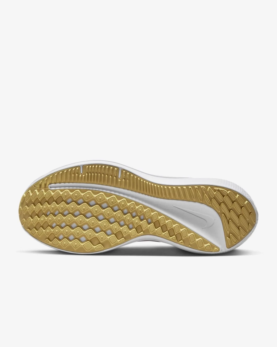 Nike Winflo 9 Women's Road Running Shoes - White/Black/Wheat Gold/Pink Spell - Lightweight Comfort for Women Runners