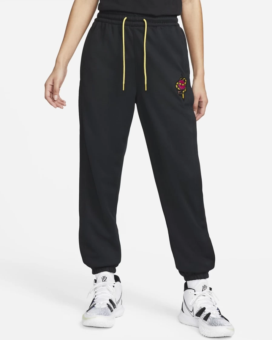 Nike Women's Retro Fly Basketball Pants - Black/Vivid Sulfur Athletic Training Sweatpants
