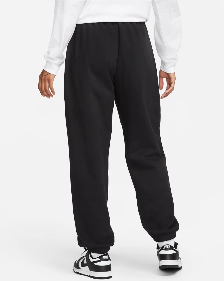 Nike Women's Oversized Club Fleece Sweatpants - Mid-Rise, Black/White, Comfortable Sportswear