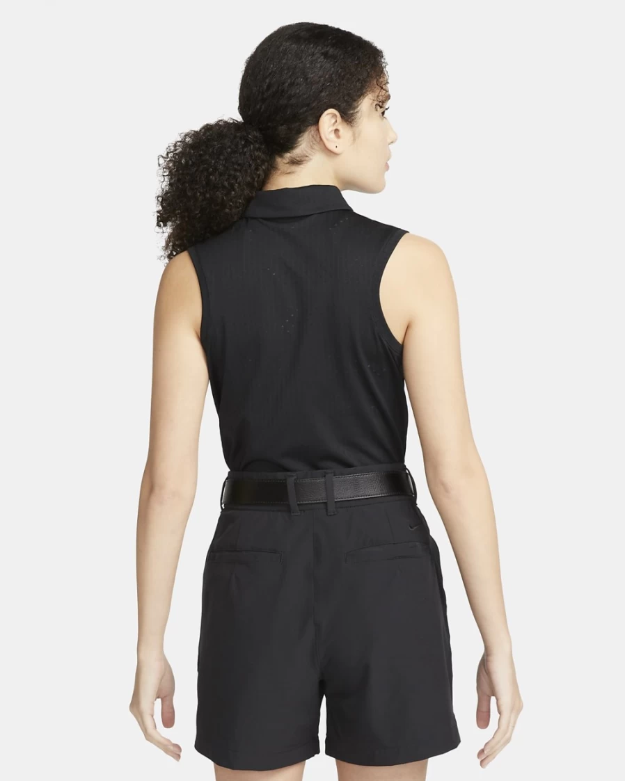 Nike Dri-FIT Victory Women's Black/White Sleeveless Printed Golf Polo Shirt for Women