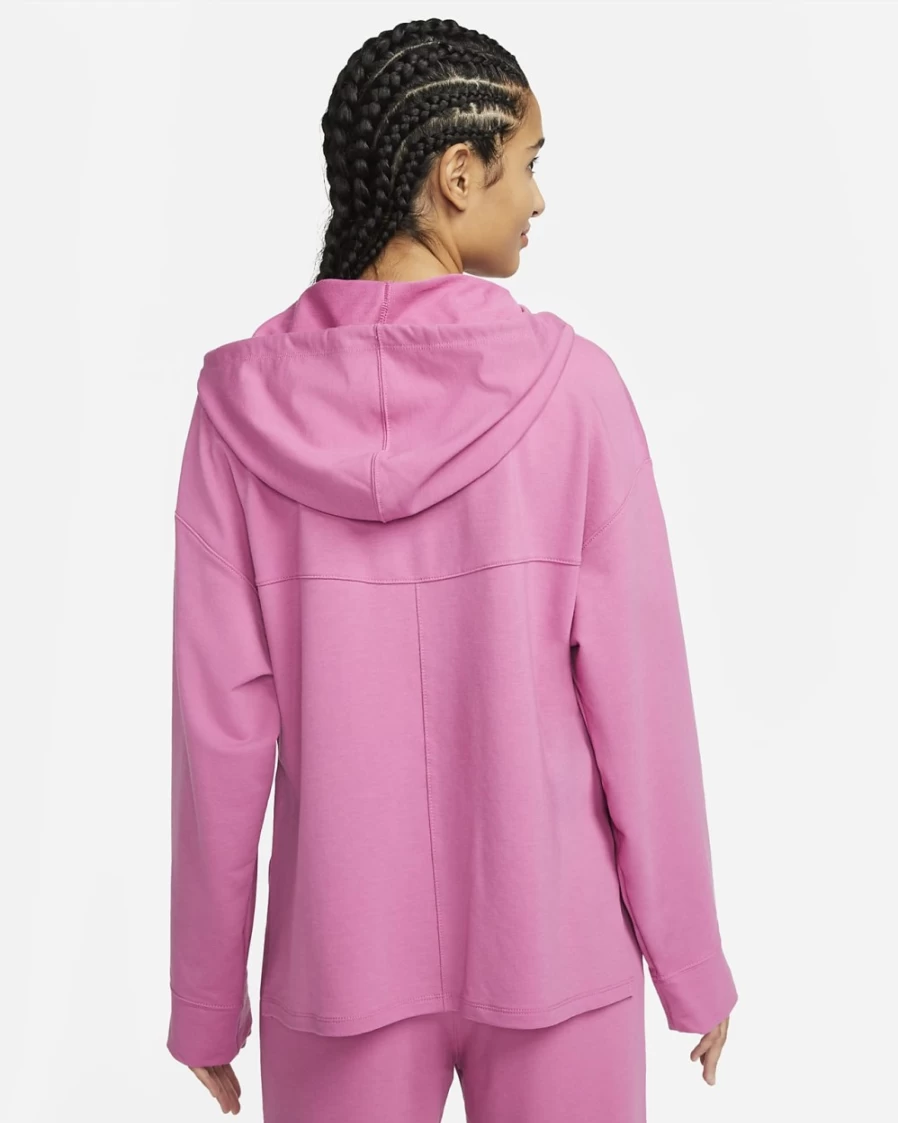 Nike Women's Cosmic Fuchsia & Iron Grey Dri-FIT Fleece Yoga Hoodie