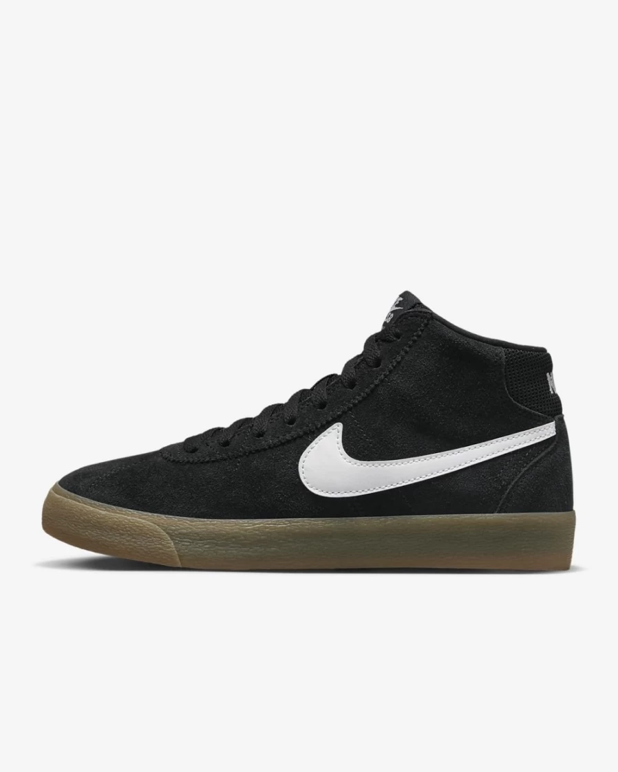 Nike SB Bruin High Skate Shoes for Women - Black, White & Gum Light Brown Sneakers