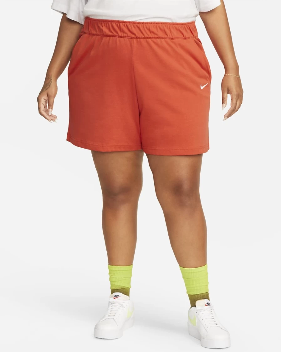 Nike Women's Plus Size Mantra Orange/White Jersey Sportswear Shorts