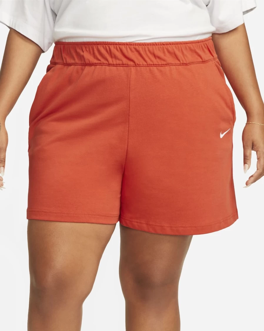 Nike Women's Plus Size Mantra Orange/White Jersey Sportswear Shorts