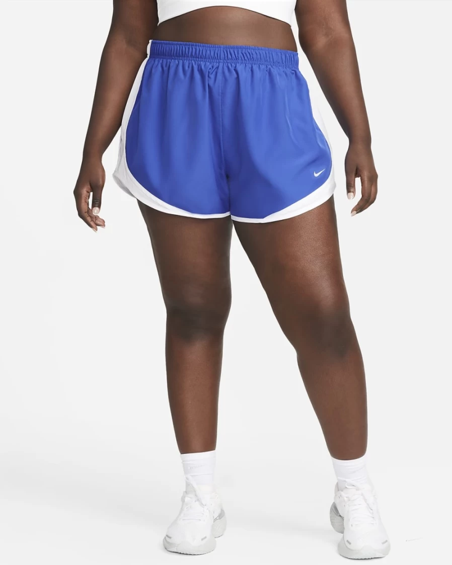 Nike Women's Plus Size Tempo Running Shorts - Game Royal/White/Wolf Grey - Lightweight Athletic Shorts for Training