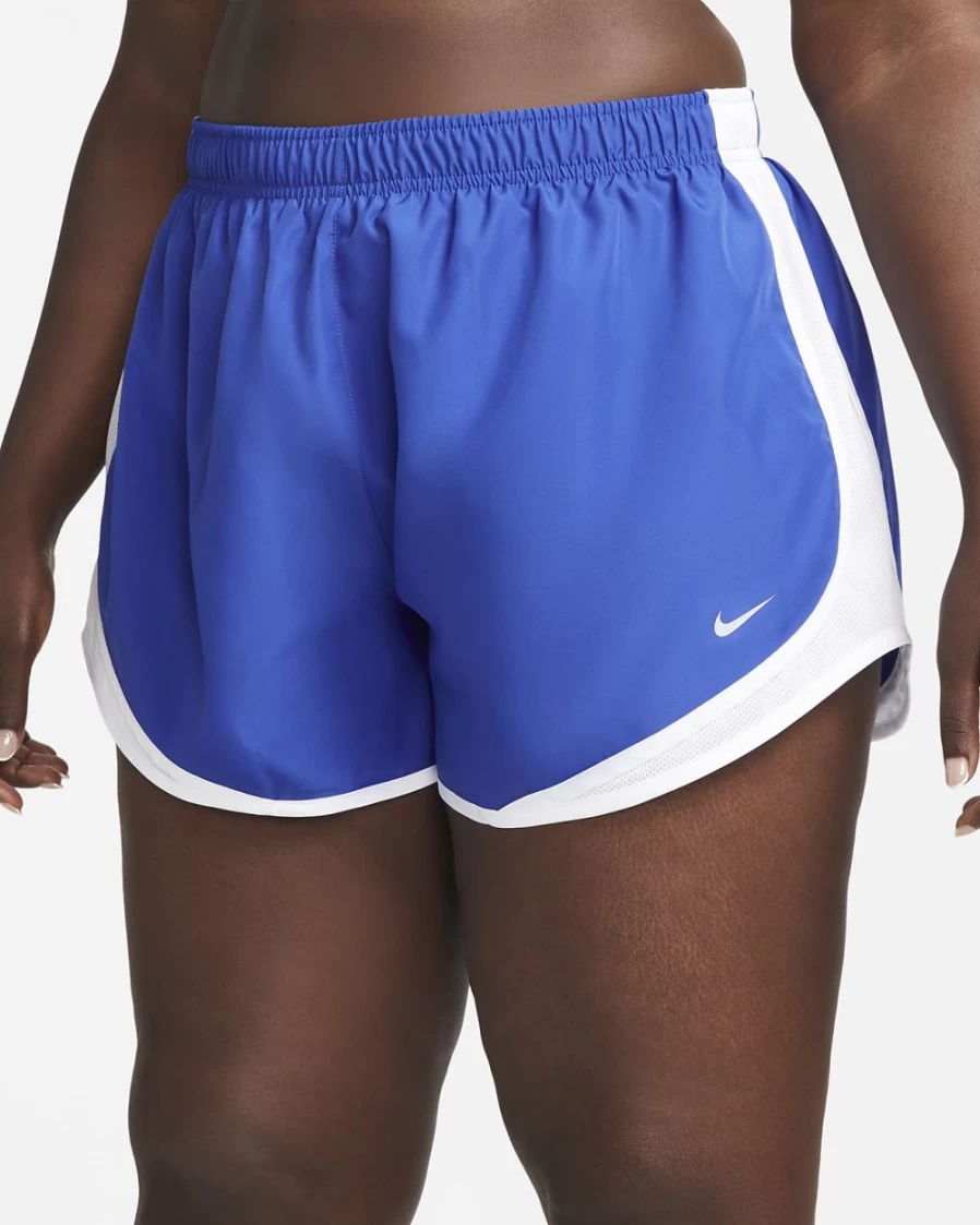 Nike Women's Plus Size Tempo Running Shorts - Game Royal/White/Wolf Grey - Lightweight Athletic Shorts for Training