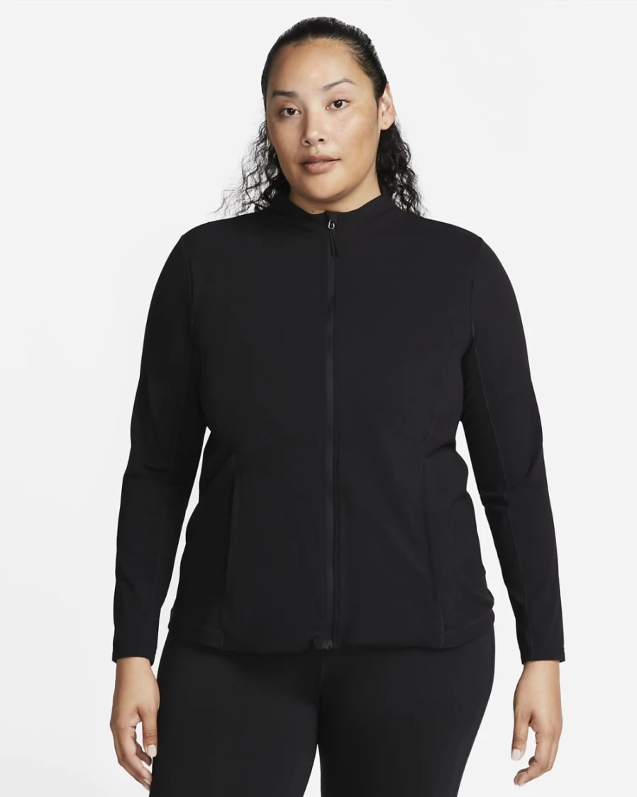 Nike Women's Plus Size Black Dri-FIT Luxe Yoga Fitted Jacket