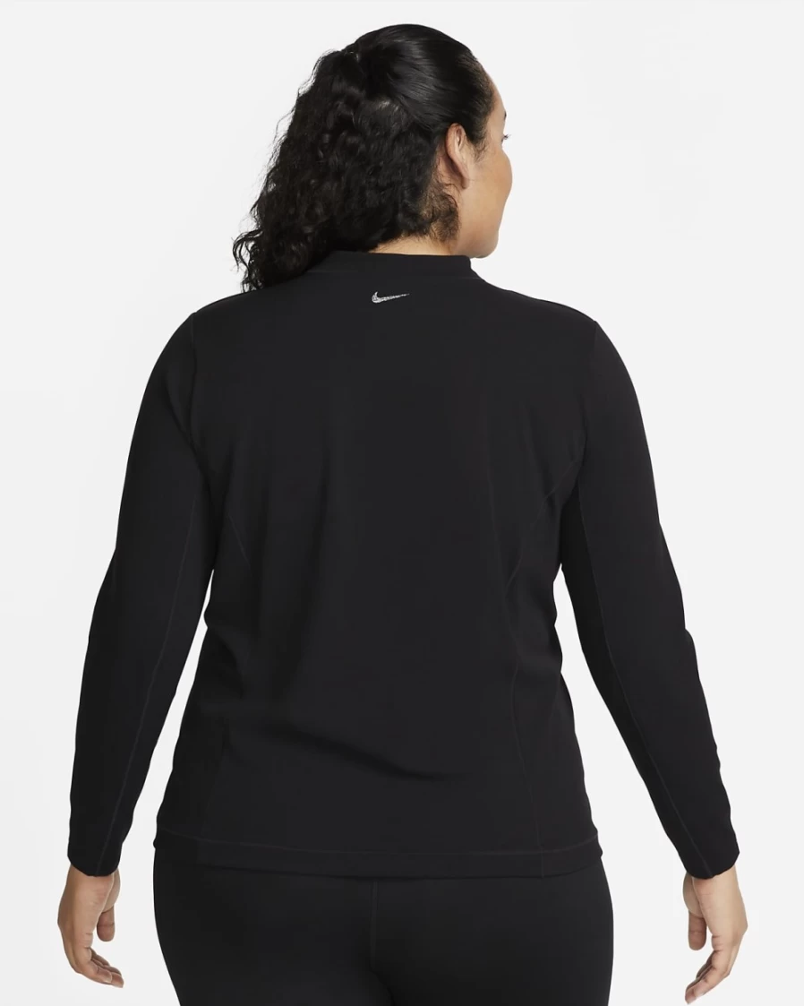 Nike Women's Plus Size Black Dri-FIT Luxe Yoga Fitted Jacket