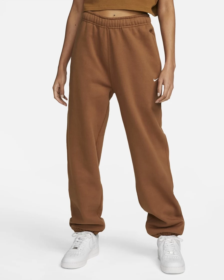 Nike Solo Swoosh Women's Fleece Pants - Ale Brown/White Comfort Fit Casual Lounge