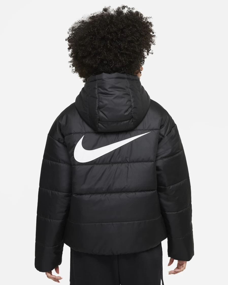 Nike Therma-FIT Repel Water-Resistant Hooded Jacket for Women - Black/White