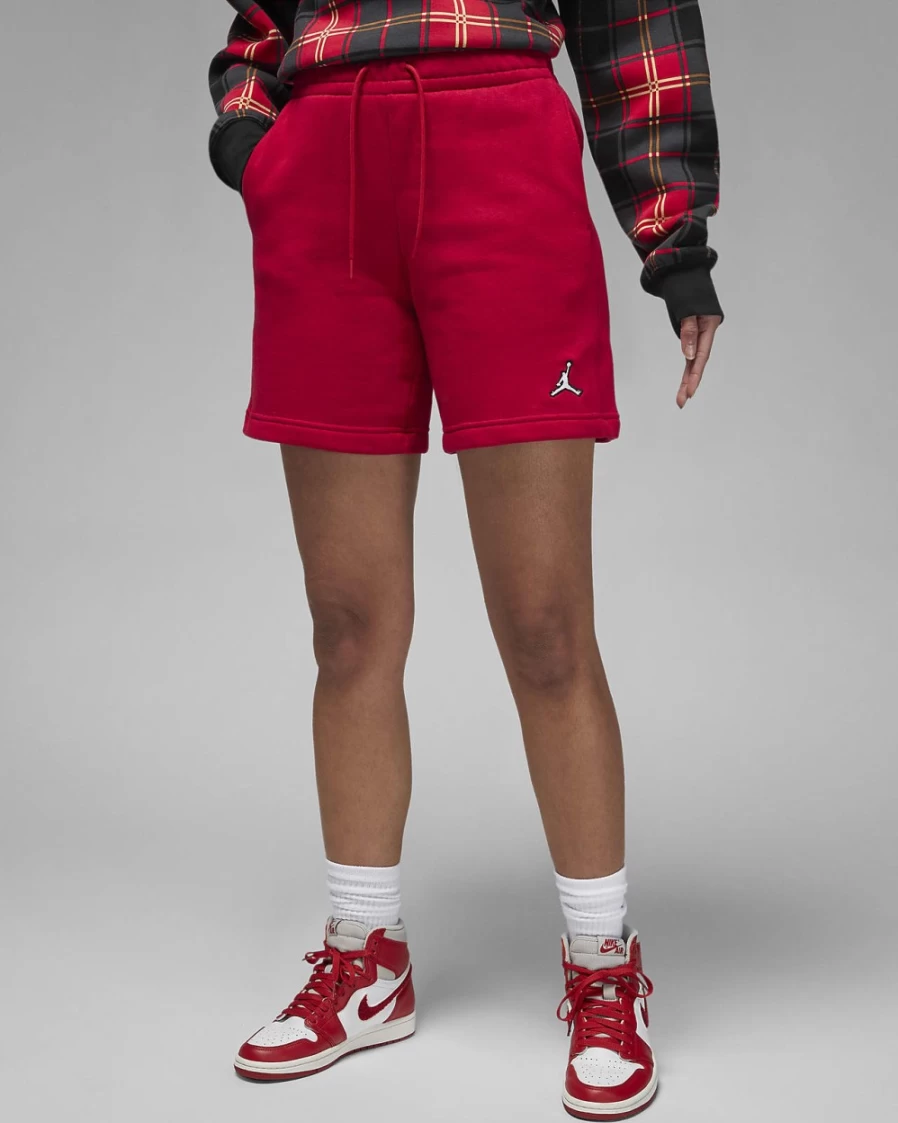 Nike Jordan Brooklyn Fleece Women's Shorts in Gym Red - Comfortable Athletic Shorts for Women
