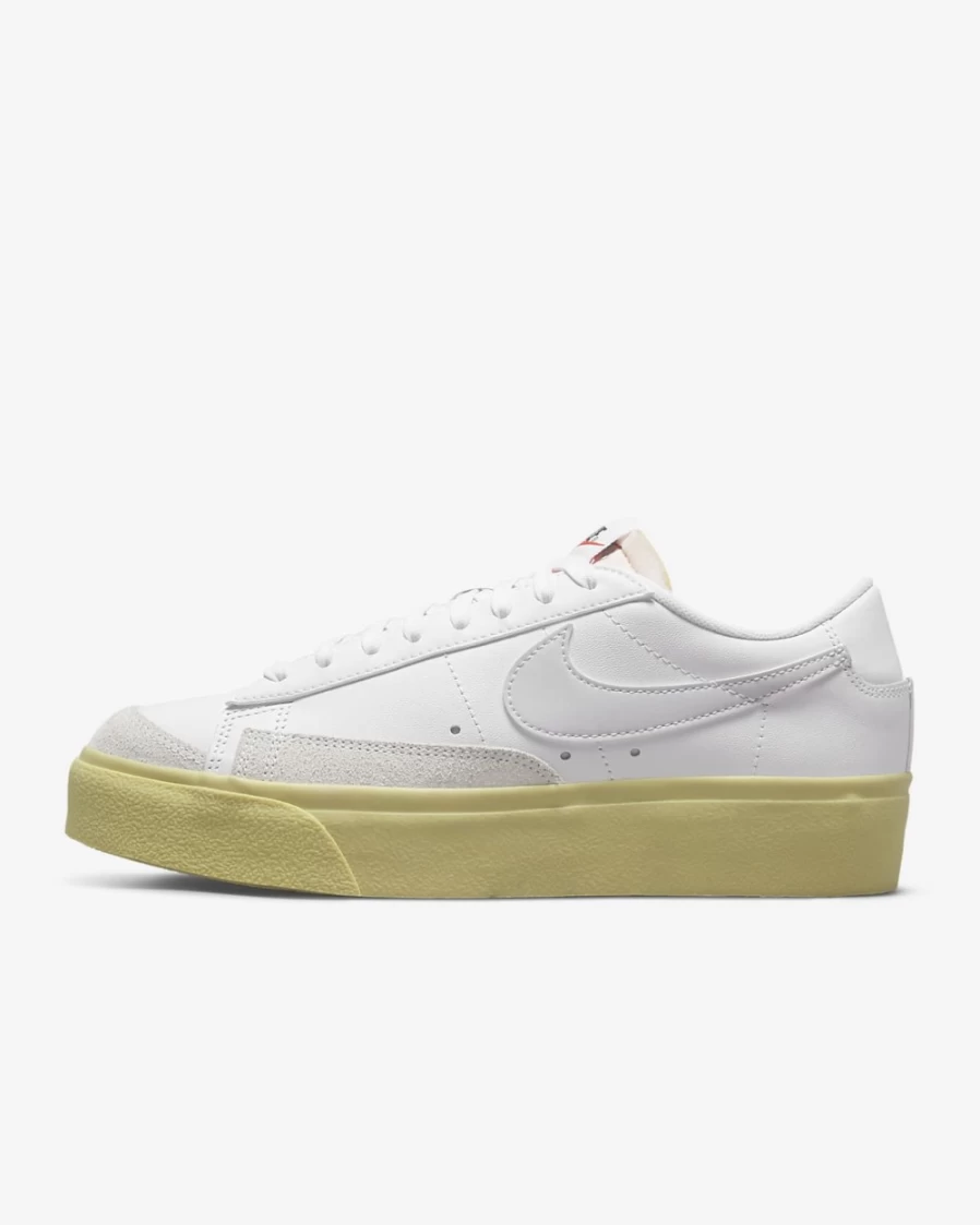 Nike Blazer Low Platform Women's Sneakers in White, Lemon Wash, Black - Stylish Casual Shoes