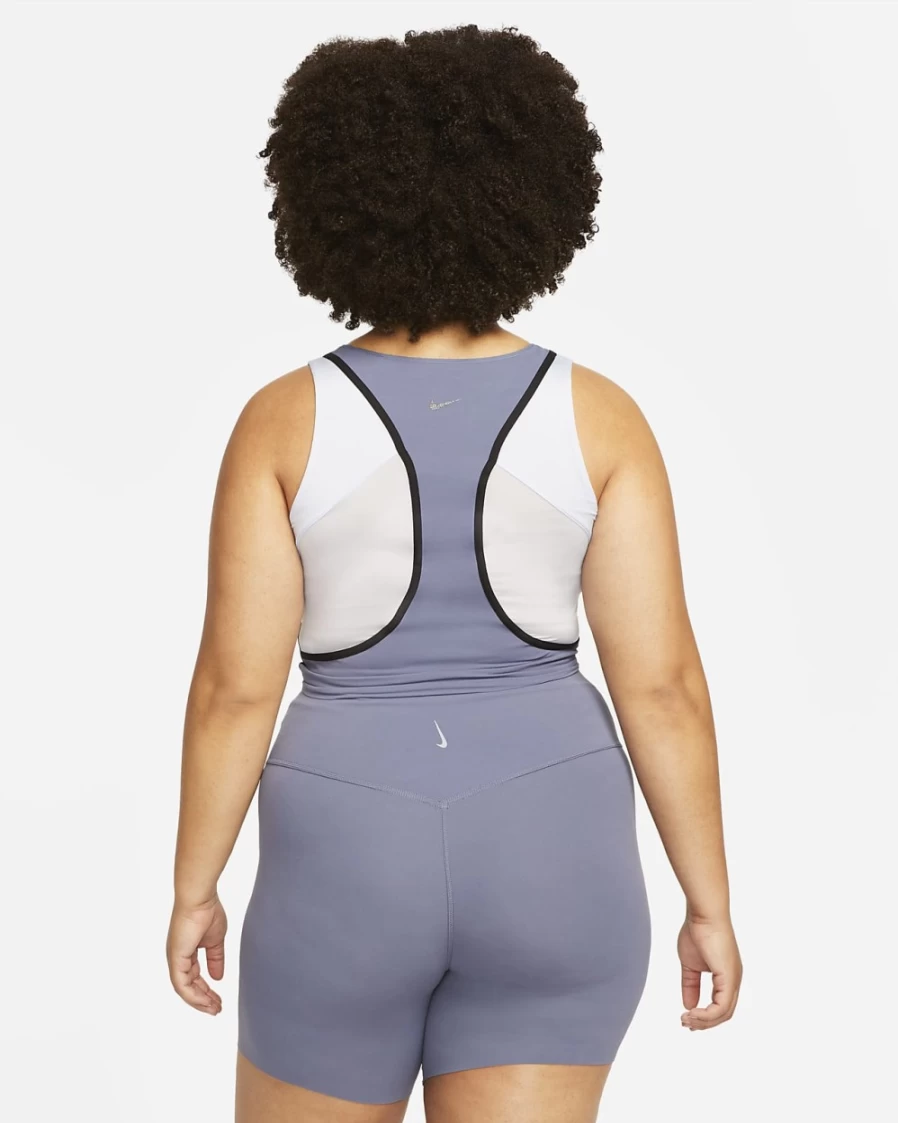 Nike Dri-FIT Luxe Women's Plus Size Cropped Yoga Tank Top - Diffused Blue, Light Marine, Black, Iron Grey