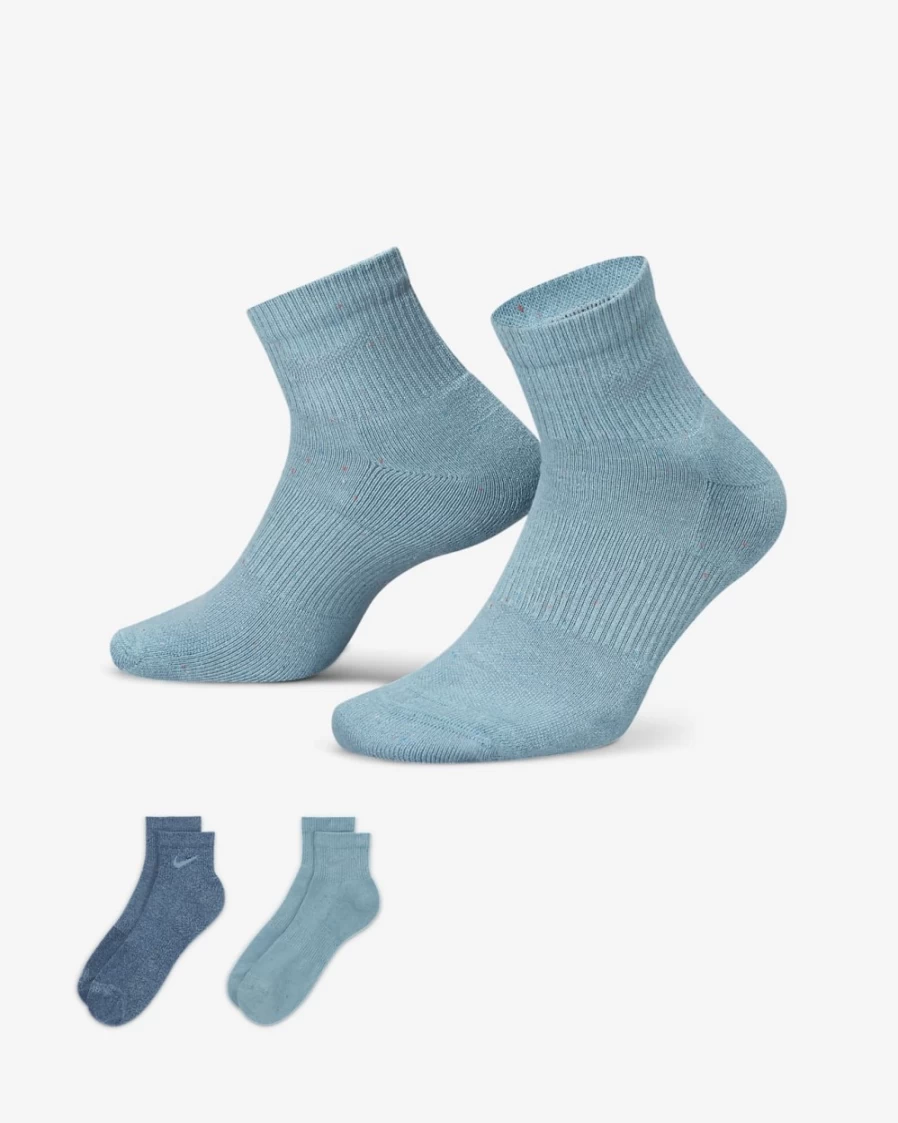 Nike Everyday Plus Cushioned Training Socks for Men & Women - Multi-Color (2-Pair Pack)