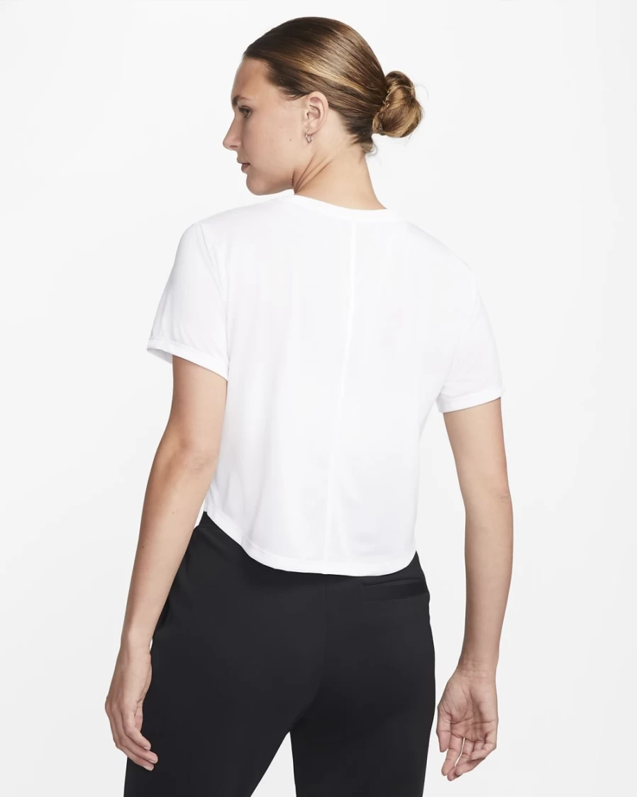 Nike Women's White Dri-FIT Heritage Tennis Short-Sleeve Top