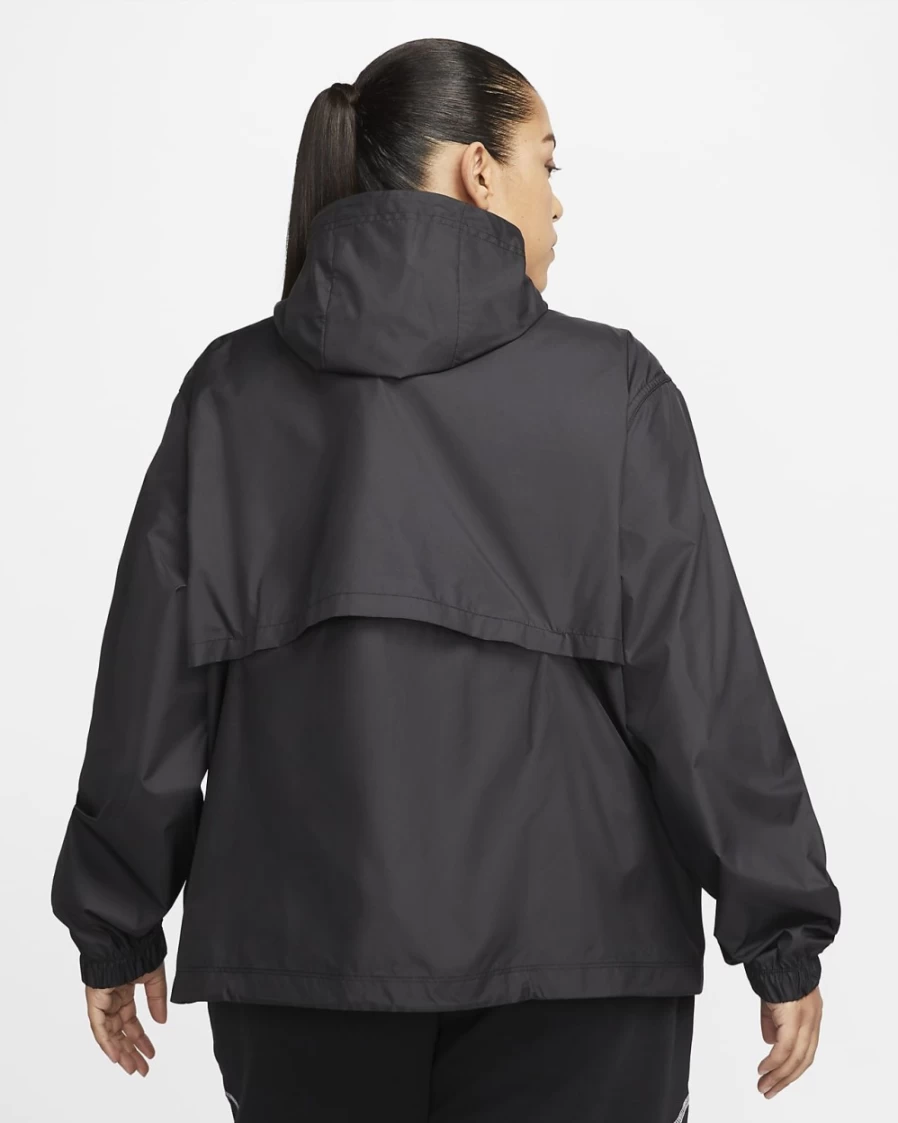 Nike Women's Plus Size Essential Repel Woven Jacket - Black/White Sportswear