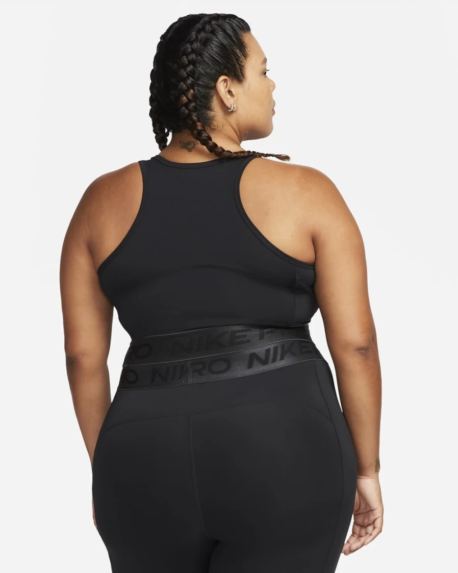 Nike Pro Dri-FIT Women's Plus Size Graphic Crop Tank - Black, Dark Smoke Grey, White