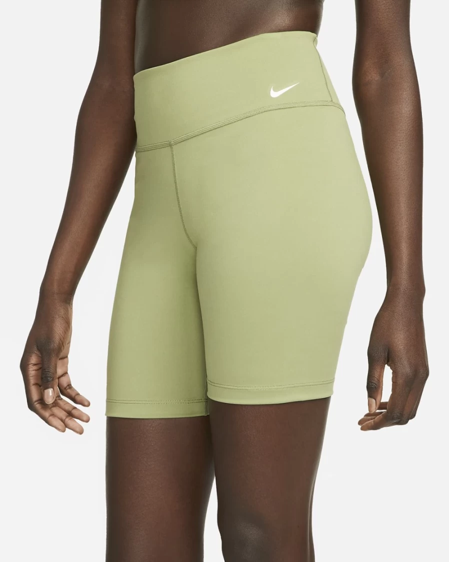 Nike One Women's Mid-Rise 7" Biker Shorts in Alligator/White - High-Waisted Workout Shorts for Running & Training