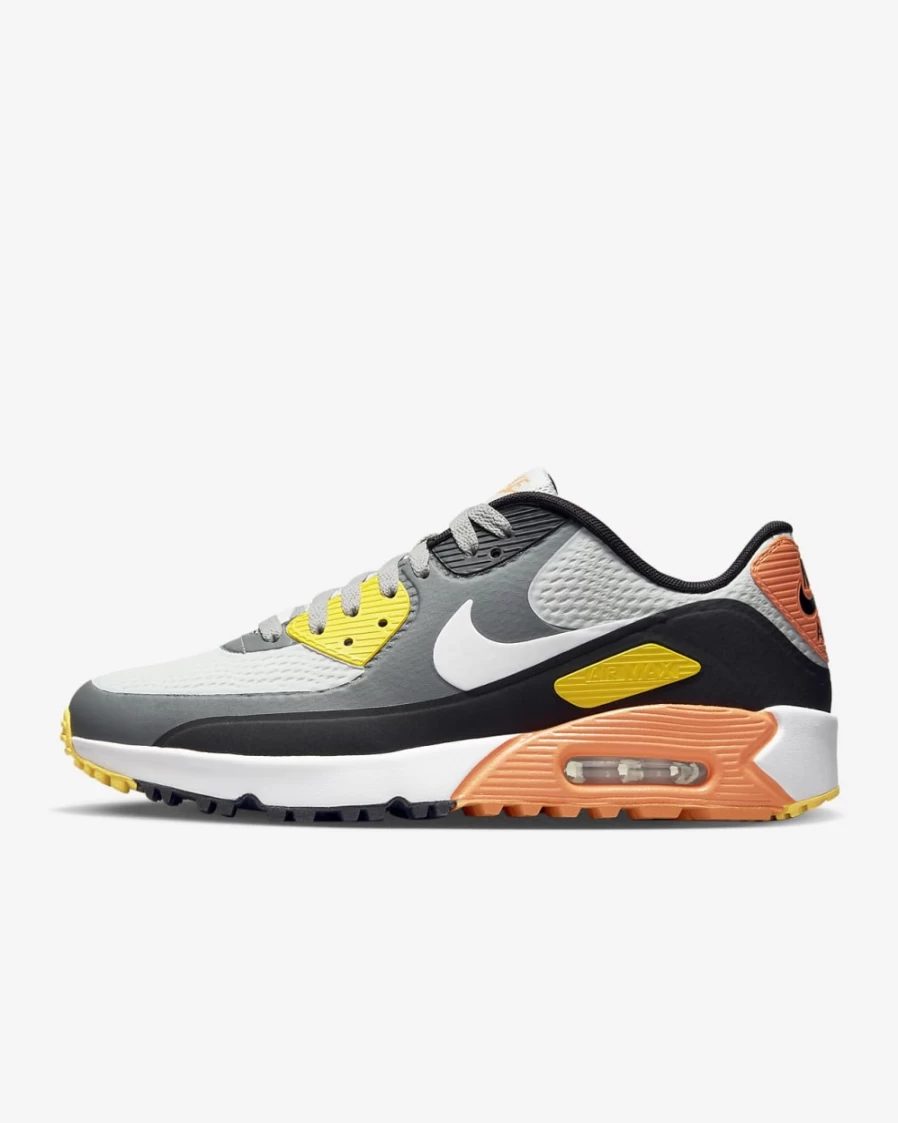 Nike Air Max 90 G Golf Shoes for Men & Women - Smoke Grey, Black, Grey Fog, White