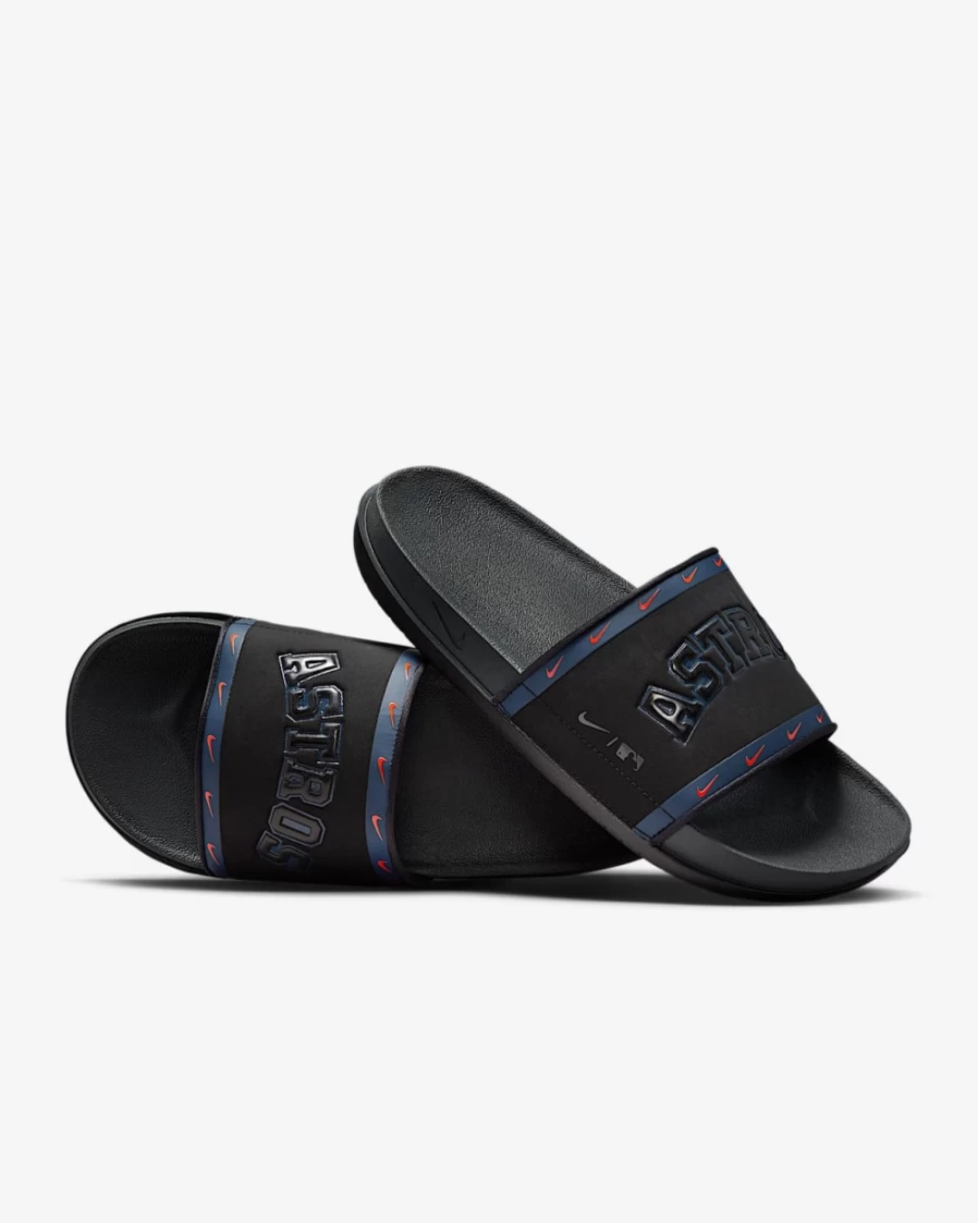 Nike Offcourt Slide MLB Houston Astros Men's & Women's Sandals Black Midnight Navy Team Orange Anthracite