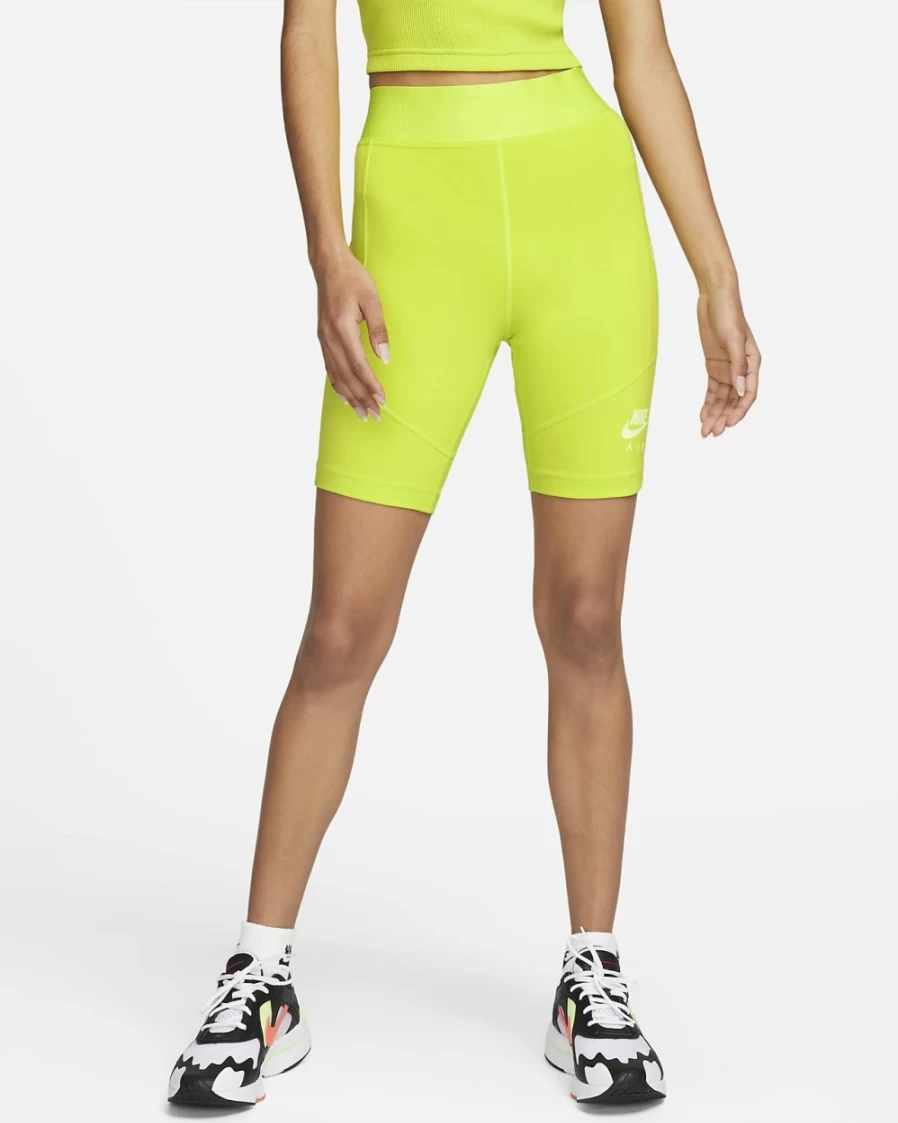 Nike Air Women's Bike Shorts in Atomic Green/Limelight/Barely Volt - High-Performance Workout Shorts for Women