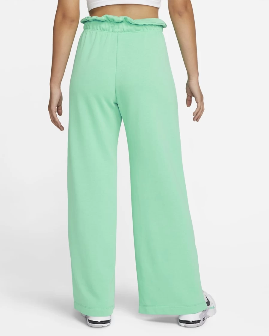 Nike Women's Light Menta/Sequoia High-Waisted Fleece Open-Hem Sweatpants - Sportswear Everyday Modern Comfort