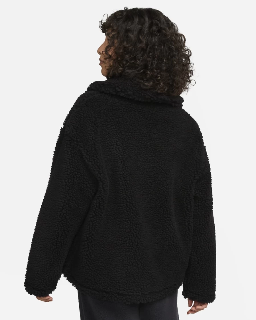 Nike Women's Black White Swoosh Full Zip Sportswear Jacket