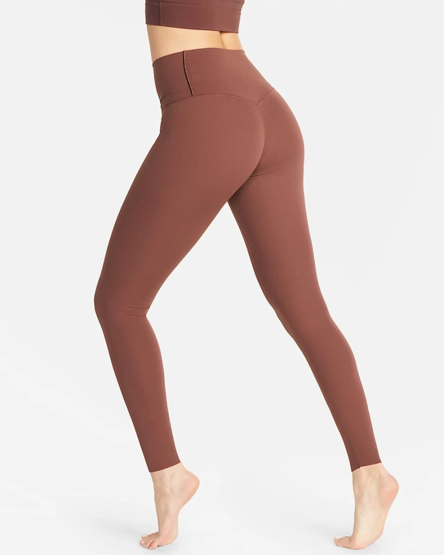 Nike Zenvy Women's Gentle-Support High-Waisted Leggings - Dark Pony/Black - Full-Length Workout Tights