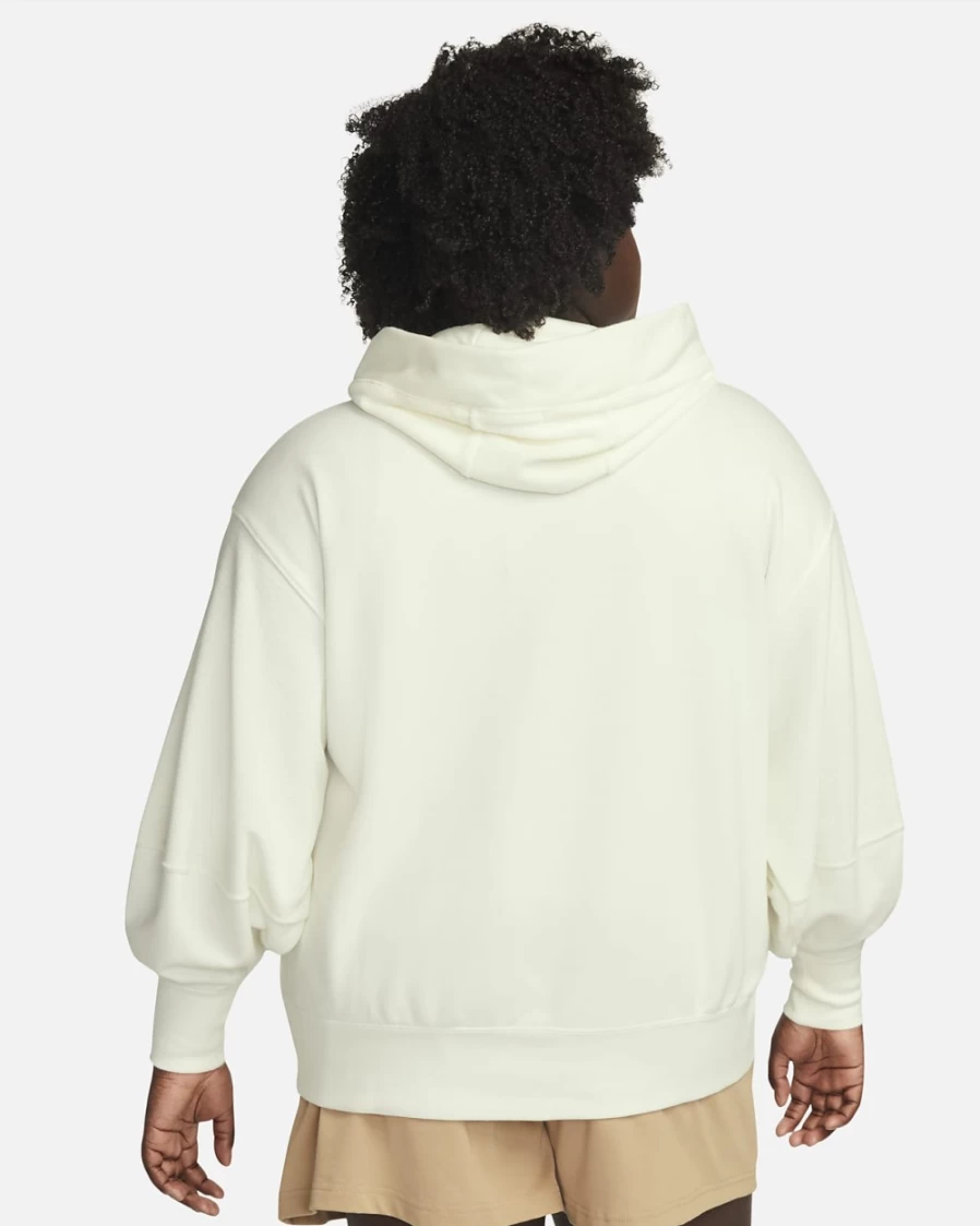 Nike Women's Plus Size French Terry Hoodie - Sail/Hemp Color, Modern Everyday Sportswear Pullover