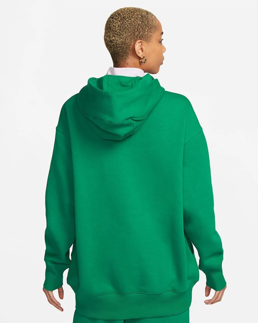 Nike Malachite Green Women's Oversized Fleece Hoodie - Phoenix Pullover Sweatshirt Sail Color