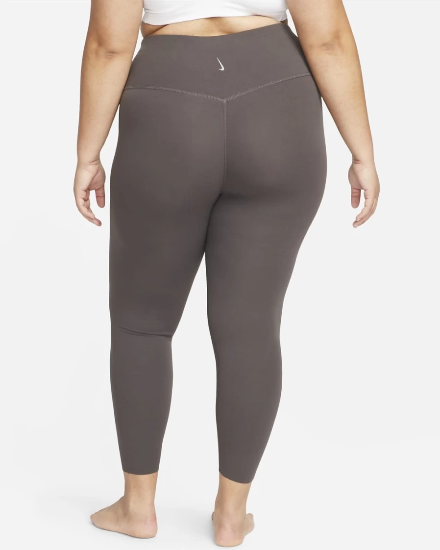 Nike Women's High-Waisted 7/8 Yoga Leggings in Medium Ash/Particle Grey - Plus Size Infinalon Luxe Tights