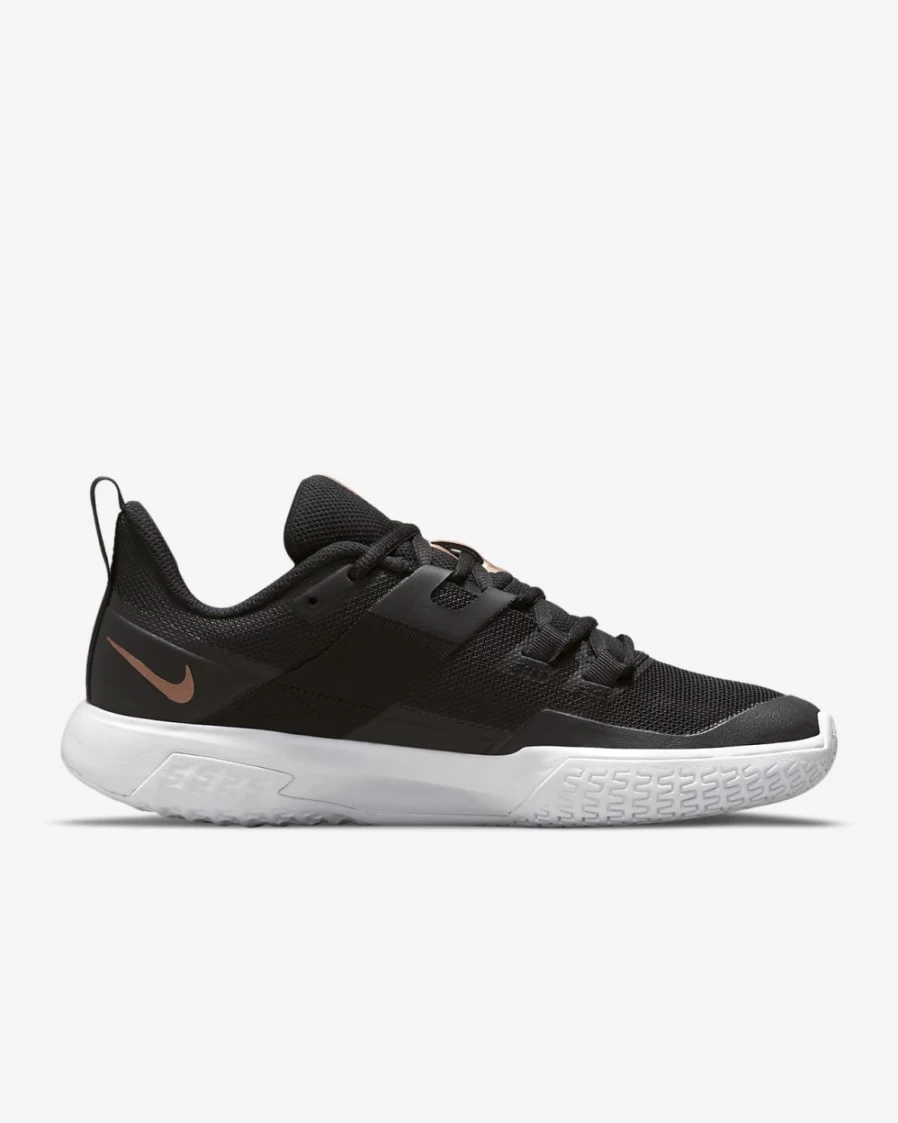 NikeCourt Vapor Lite Women's Tennis Shoes - Black/White/Metallic Red Bronze for Hard Court Performance