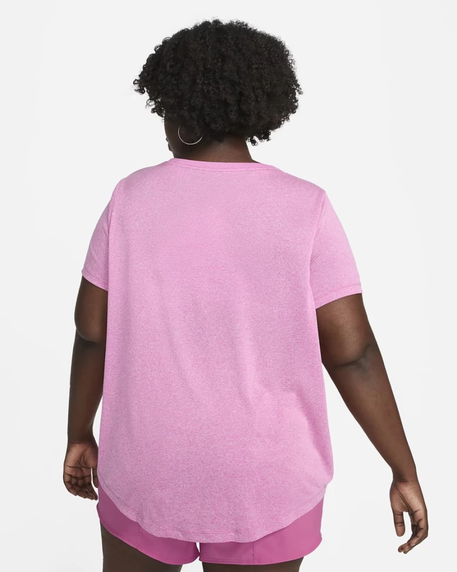 Nike Dri-FIT Women's Plus Size T-Shirt - Active Fuchsia, Pure Heather, White Colors - Moisture-Wicking Workout Top