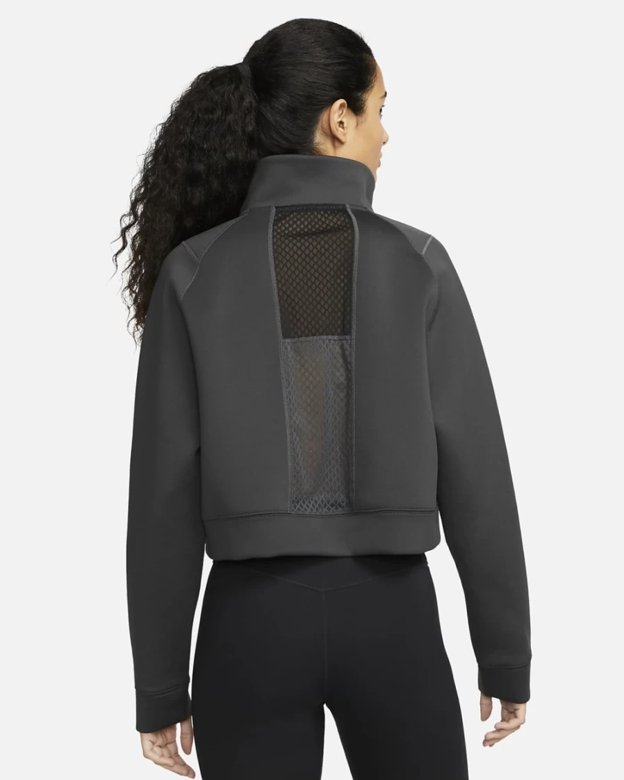Nike Dri-FIT Women's Dark Smoke Grey 1/2-Zip Training Top - Moisture-Wicking Workout Shirt for Women
