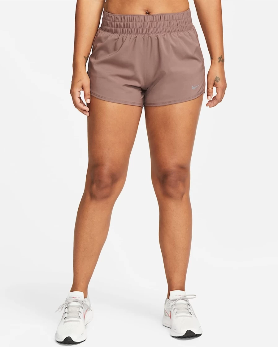 Nike Dri-FIT One Women's Mid-Rise 3" Brief-Lined Shorts in Plum Eclipse - Lightweight Workout Running Athletic Shorts for Women