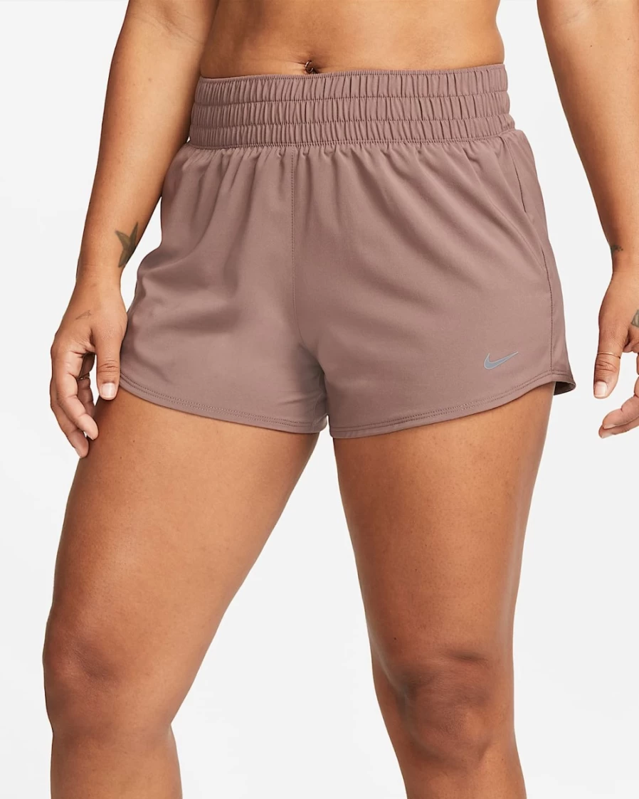 Nike Dri-FIT One Women's Mid-Rise 3" Brief-Lined Shorts in Plum Eclipse - Lightweight Workout Running Athletic Shorts for Women