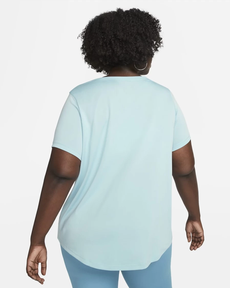 Nike Dri-FIT Women's Plus Size T-Shirt in Ocean Bliss/White - Moisture-Wicking Athletic Top