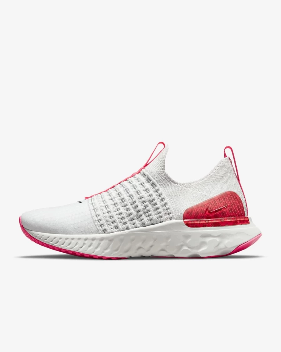 Nike React Phantom Run Flyknit 2 Women's Road Running Shoes - Platinum Tint/Hyper Pink/Chile Red/Black