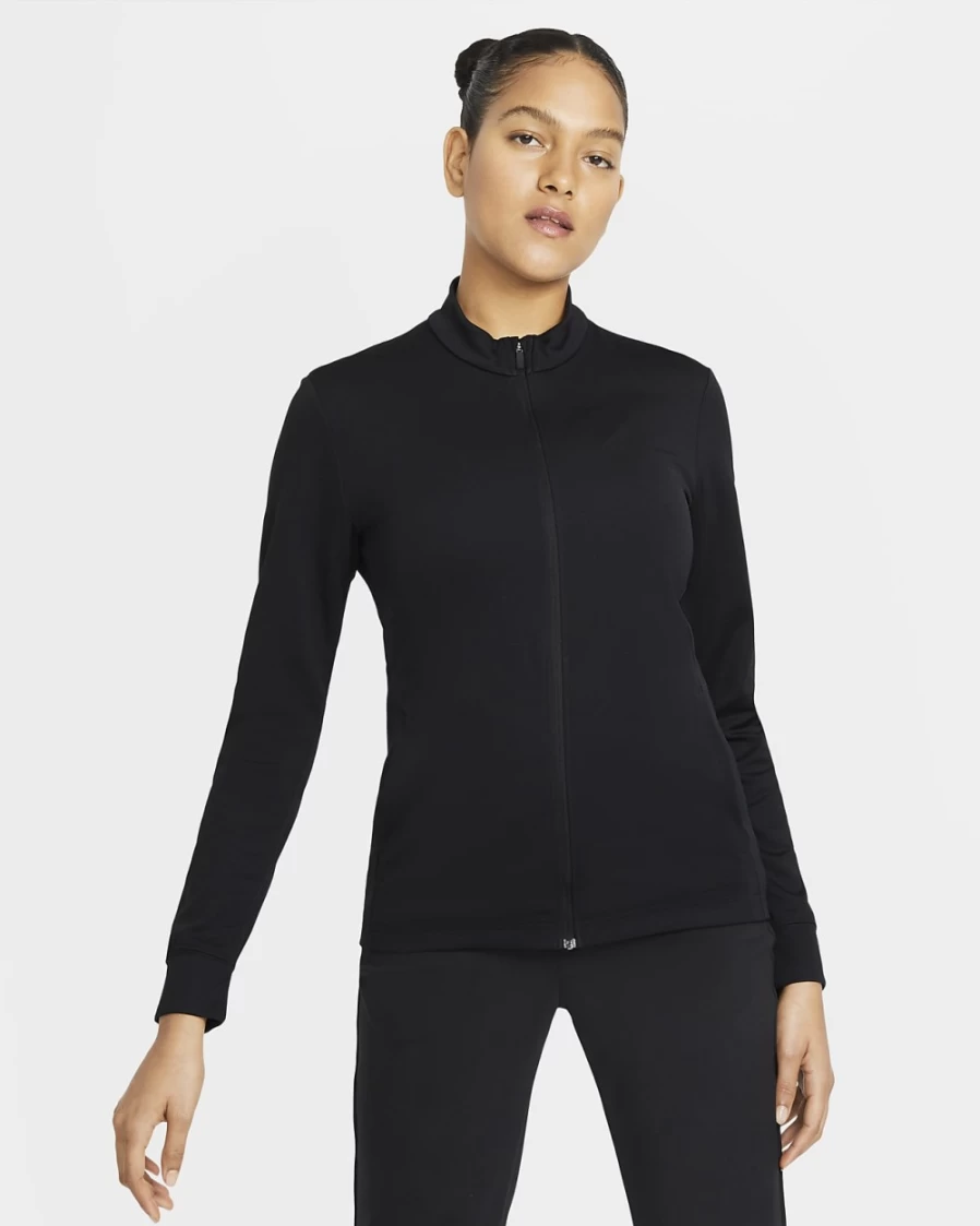 Nike Dri-FIT UV Victory Women's Black/White Full-Zip Golf Top with Moisture-Wicking Technology