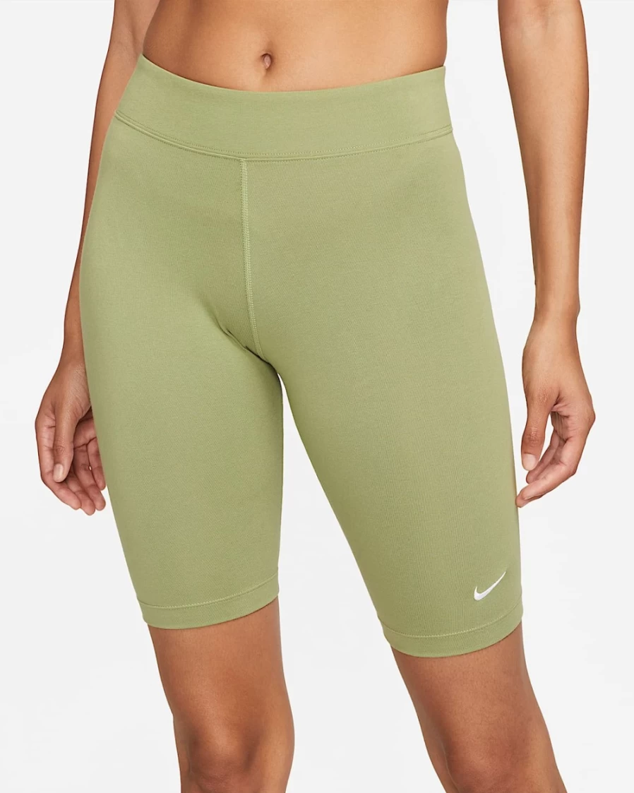 Nike Women's Alligator/White Mid-Rise Biker Shorts | Sportswear Essential Workout Shorts