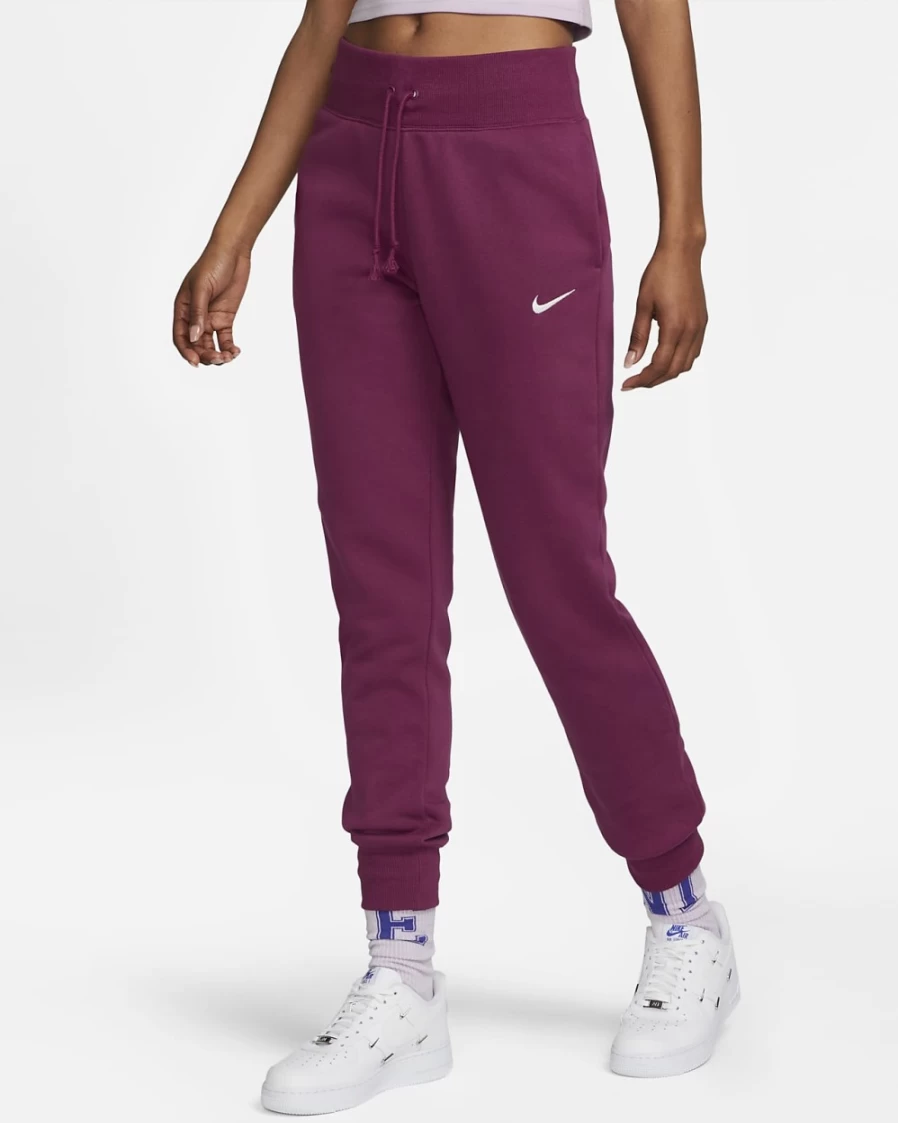 Nike Women's Rosewood/Sail High-Waisted Phoenix Fleece Joggers - Sportswear Comfort & Style