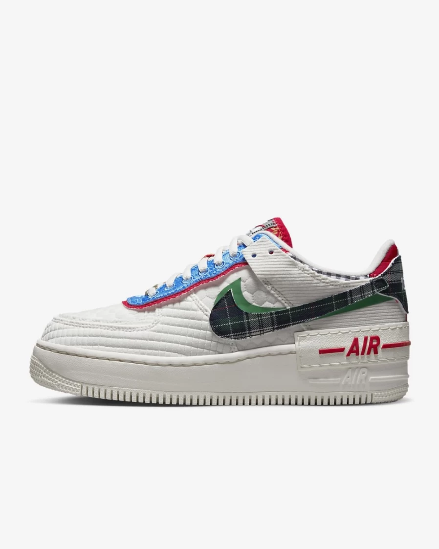 Nike Air Force 1 Shadow Women's Sneakers in Sail/Classic Green/University Blue Multi-Color