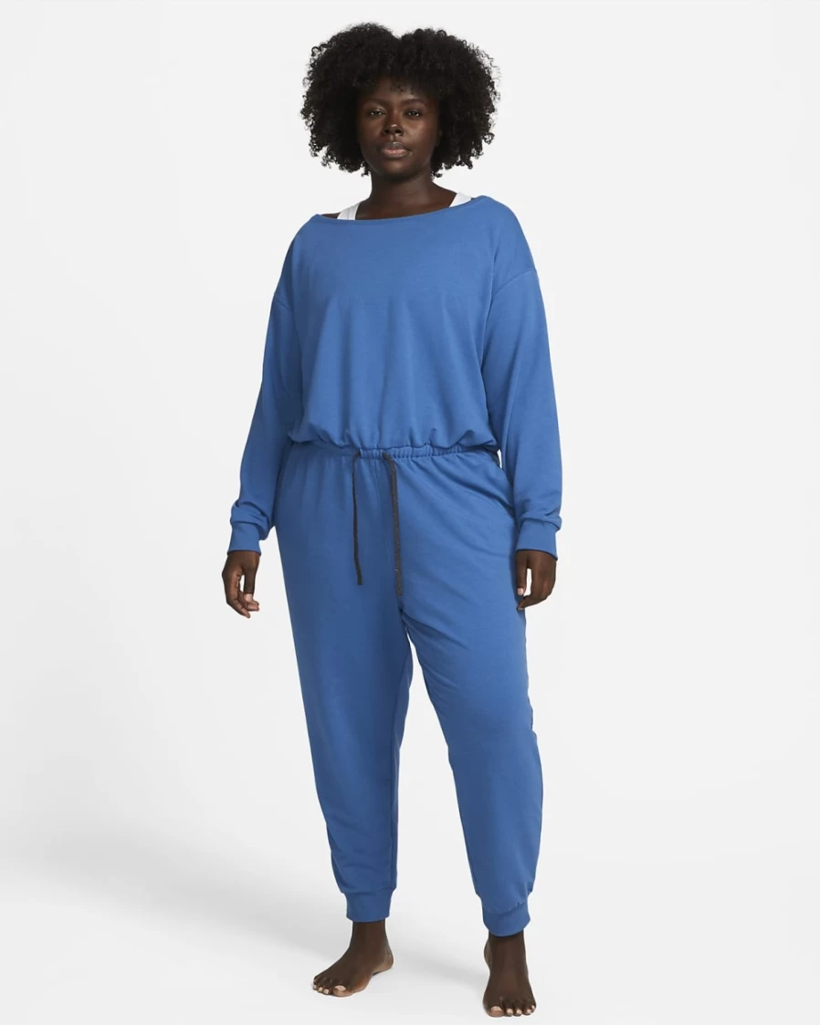 Nike Dri-FIT Women's Plus Size Yoga Jumpsuit - Dark Marina Blue