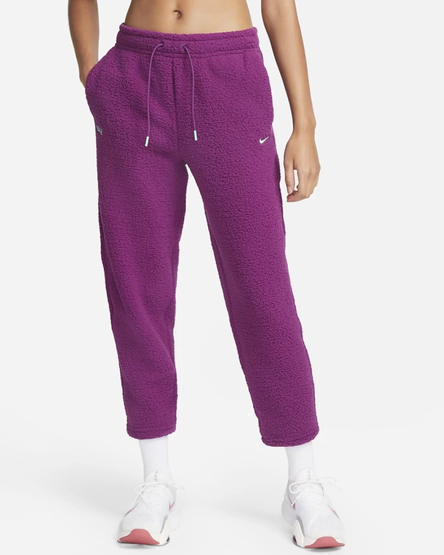 Nike Therma-FIT Women's Pants - Viotech/Green Glow - Thermal Training & Running Tights