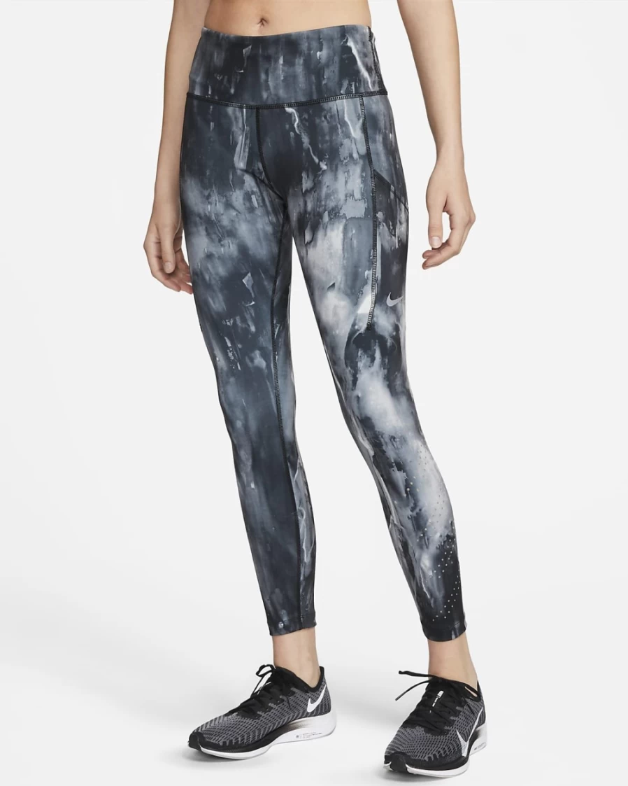 Nike Epic Luxe Women's Black/Particle Grey Mid-Rise 7/8 Running Leggings with Pockets