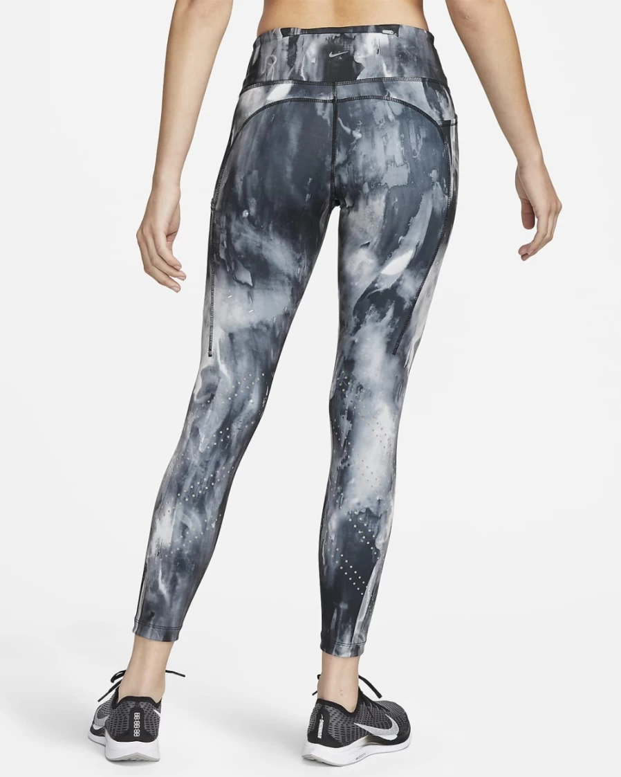 Nike Epic Luxe Women's Black/Particle Grey Mid-Rise 7/8 Running Leggings with Pockets