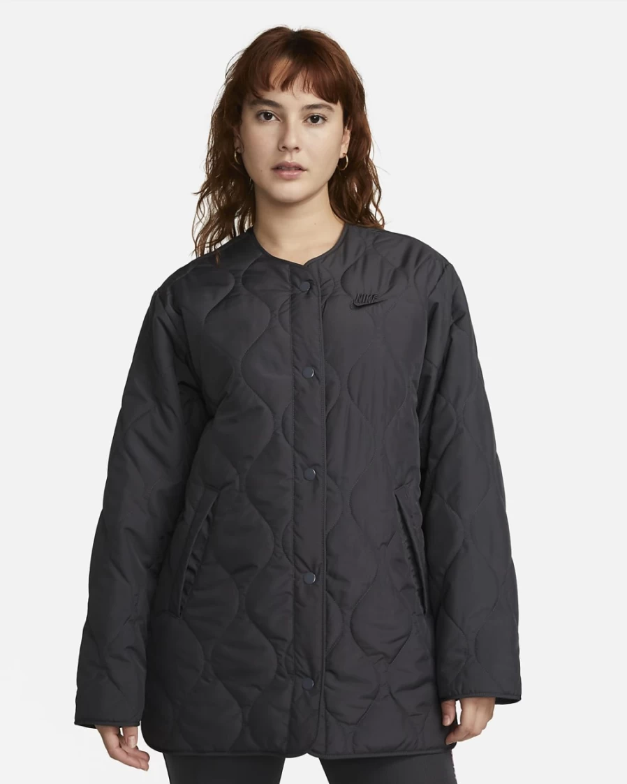 Nike Women's Sportswear Utility Jacket in Anthracite and Black - Lightweight Water-Resistant Training Coat