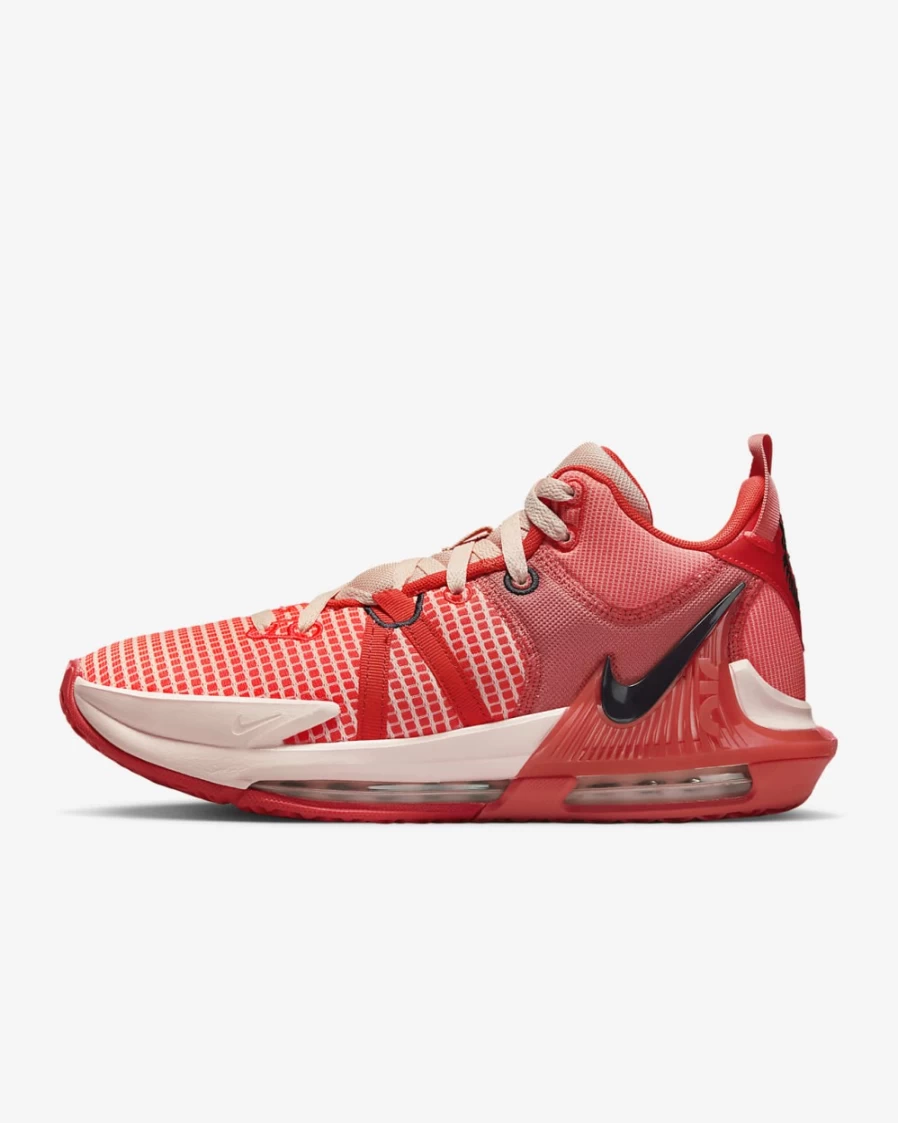 Nike LeBron Witness 7 Basketball Shoes for Men & Women - Bright Crimson/Arctic Orange/Magic Ember/Cave Purple
