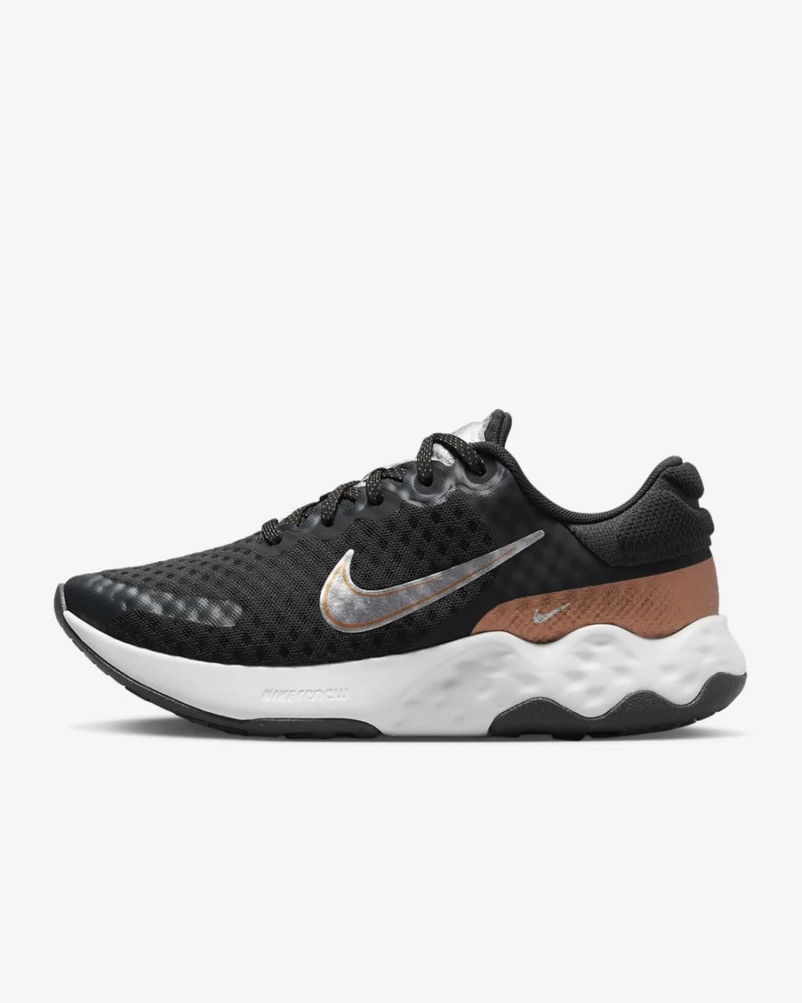 Nike Renew Ride 3 Women's Road Running Shoes - Dark Smoke Grey/White/Metallic Silver